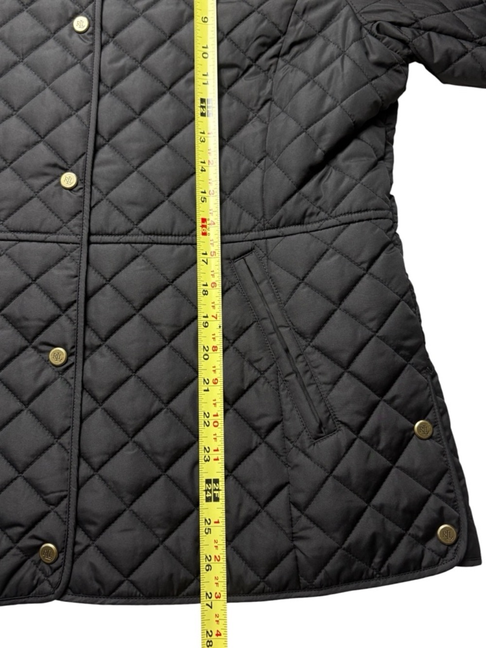 NWT Lauren Ralph Lauren Black Label Quilted Snap Front Barn Jacket • Black • L - Picture 10 of 15